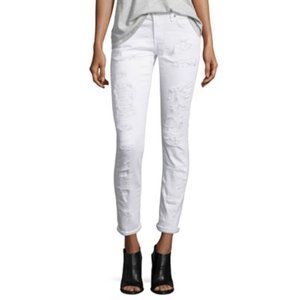 Rag & Bone Dre White Brigade Destroyed Denim - size 25